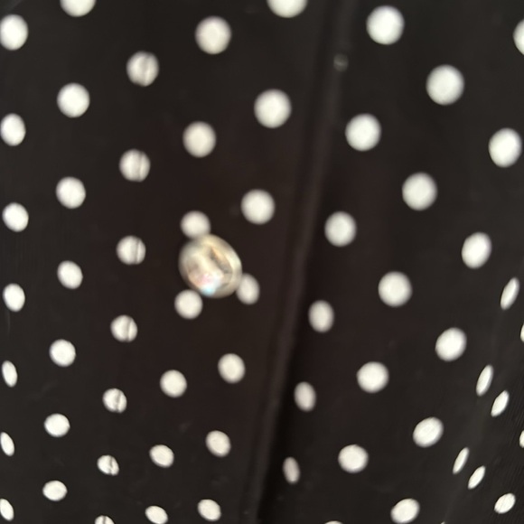 Quacker Factory women's black white polka dot rhinestone cardigan size L - Picture 3 of 7